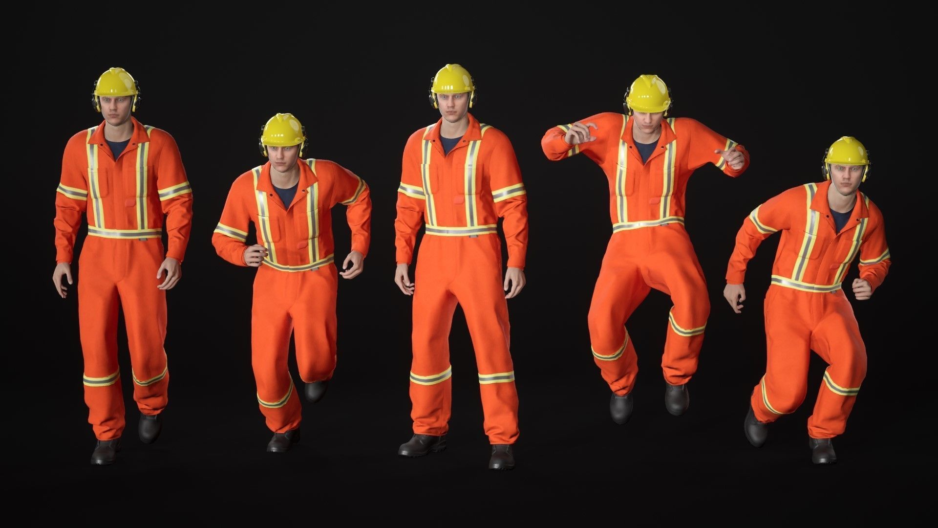 Mens and Womens Miner and Overalls Outfits 3D Model Collection_66