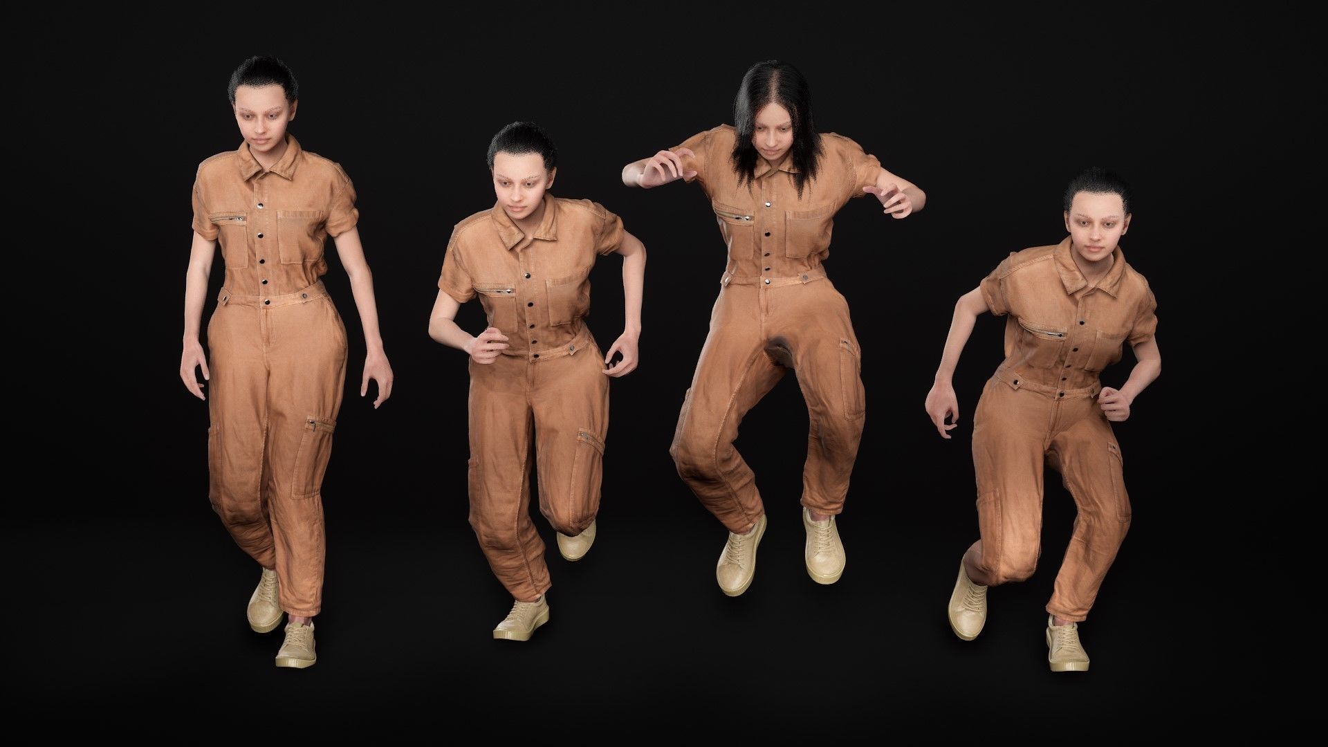 Mens and Womens Miner and Overalls Outfits 3D Model Collection_56