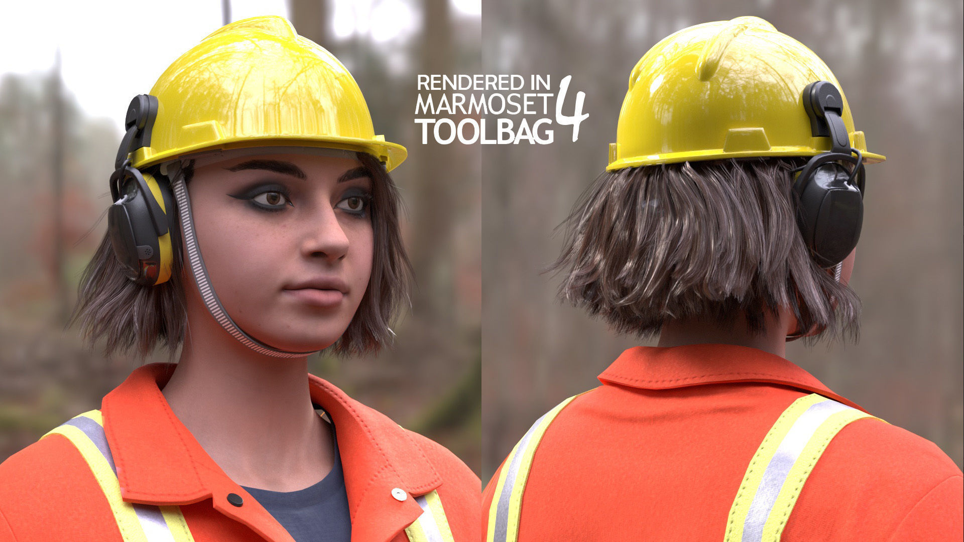 Mens and Womens Miner and Overalls Outfits 3D Model Collection_38