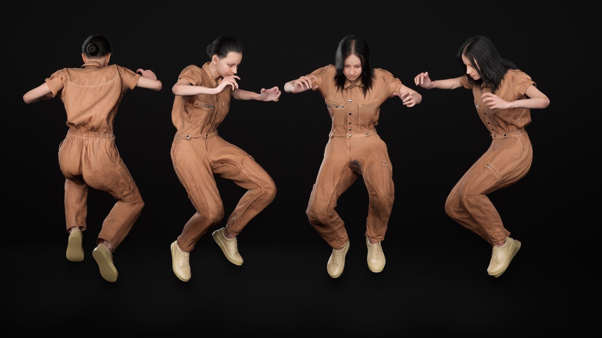 Mens and Womens Miner and Overalls Outfits 3D Model Collection_61