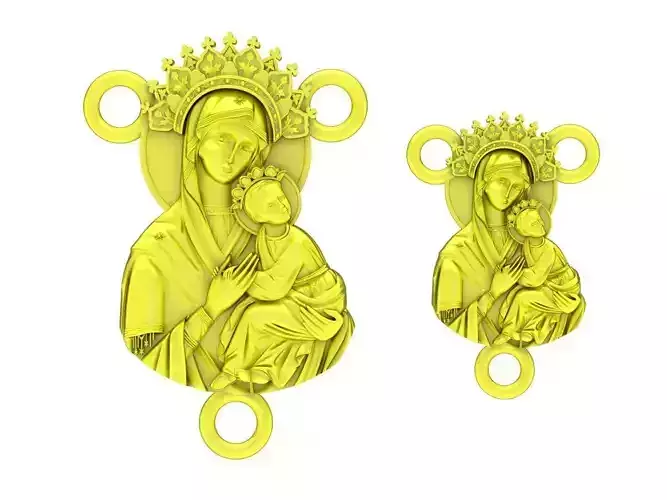 6713 Virgin Mary and baby Jesus pendant