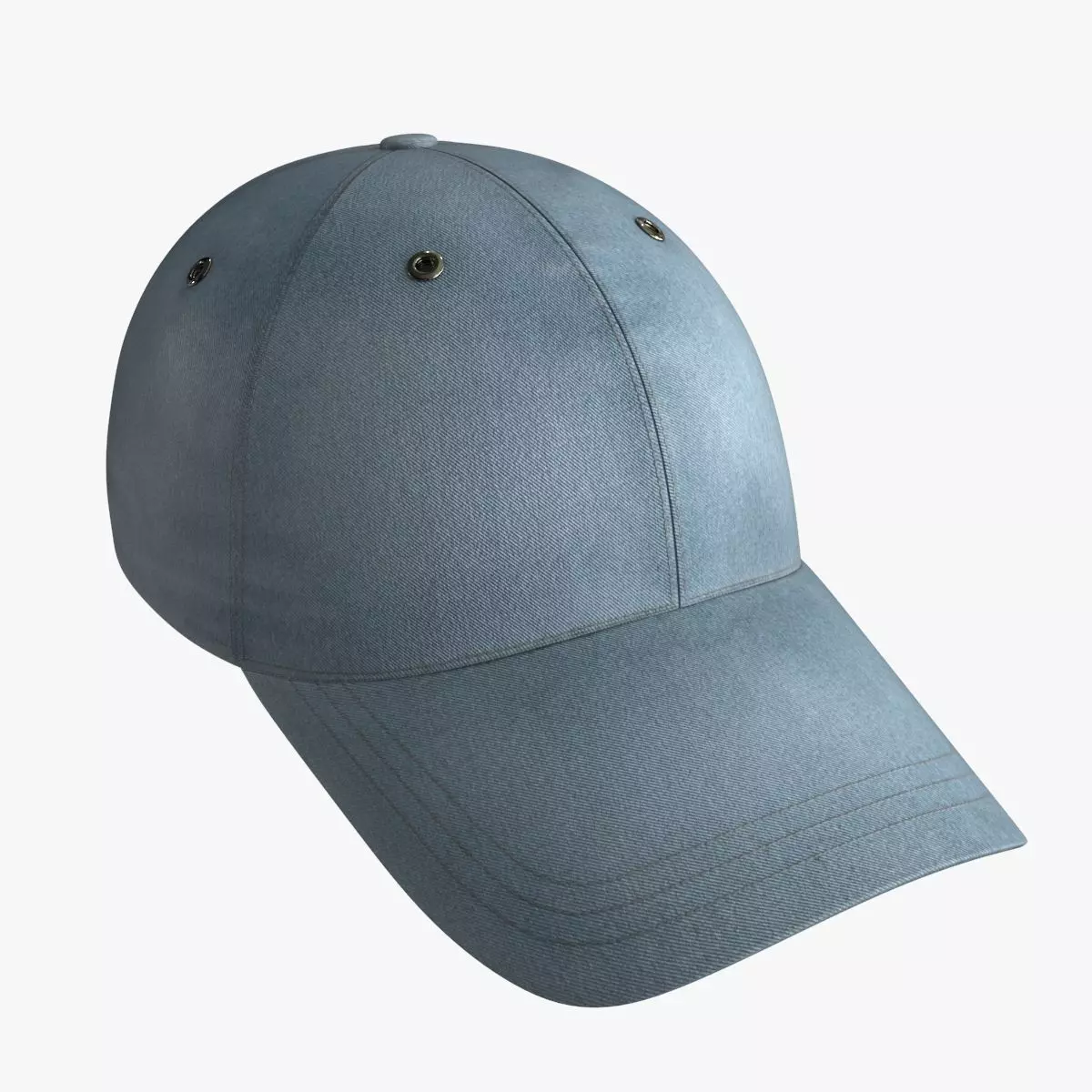 Blue Denim Baseball Cap Low-poly 3D model