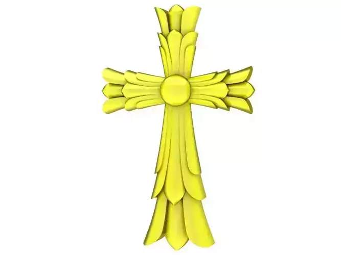 6716 Gold Art Cross Pendant