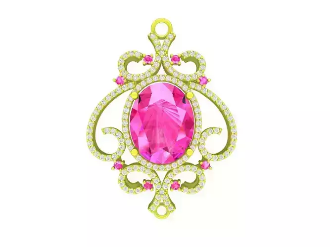 6717 Oval Diamond Art Women Pendant