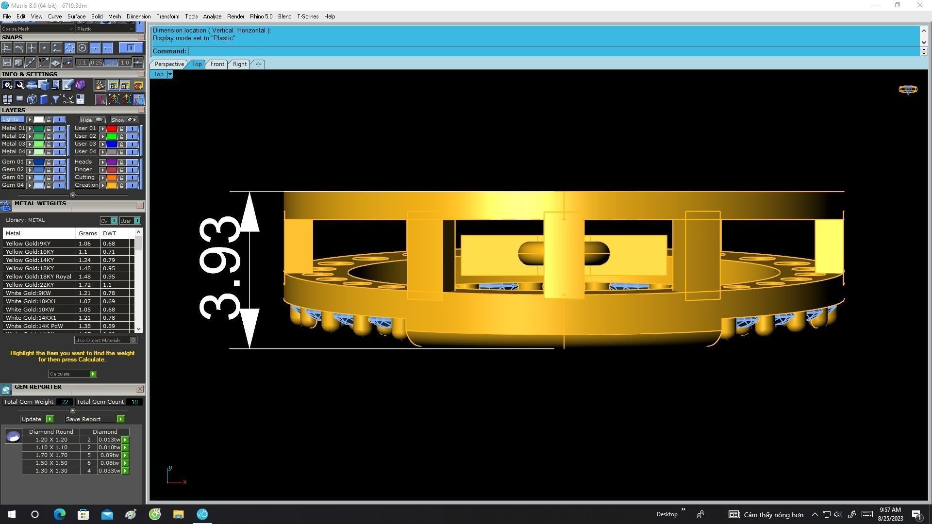 6719 Diamond Cross Pendant 3D print model_5