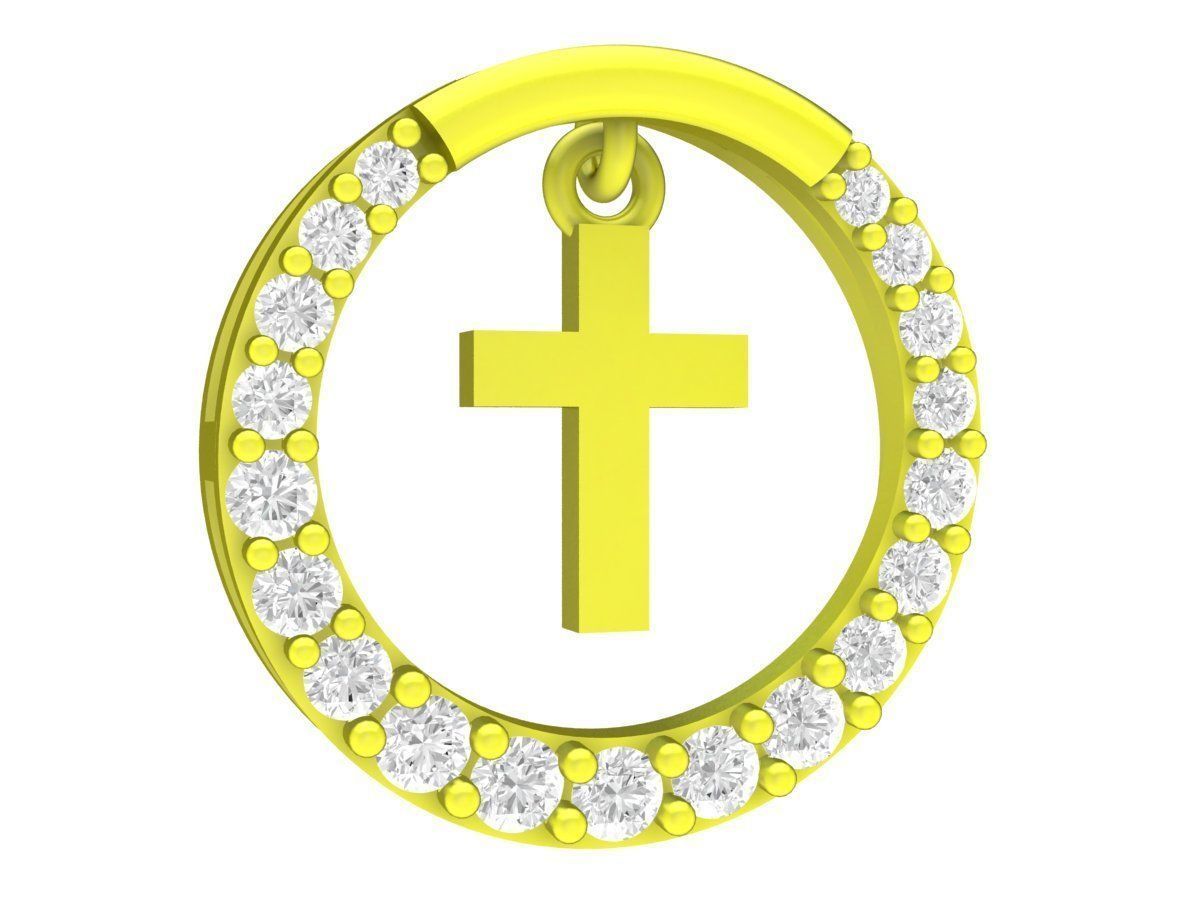 6719 Diamond Cross Pendant 3D print model_1