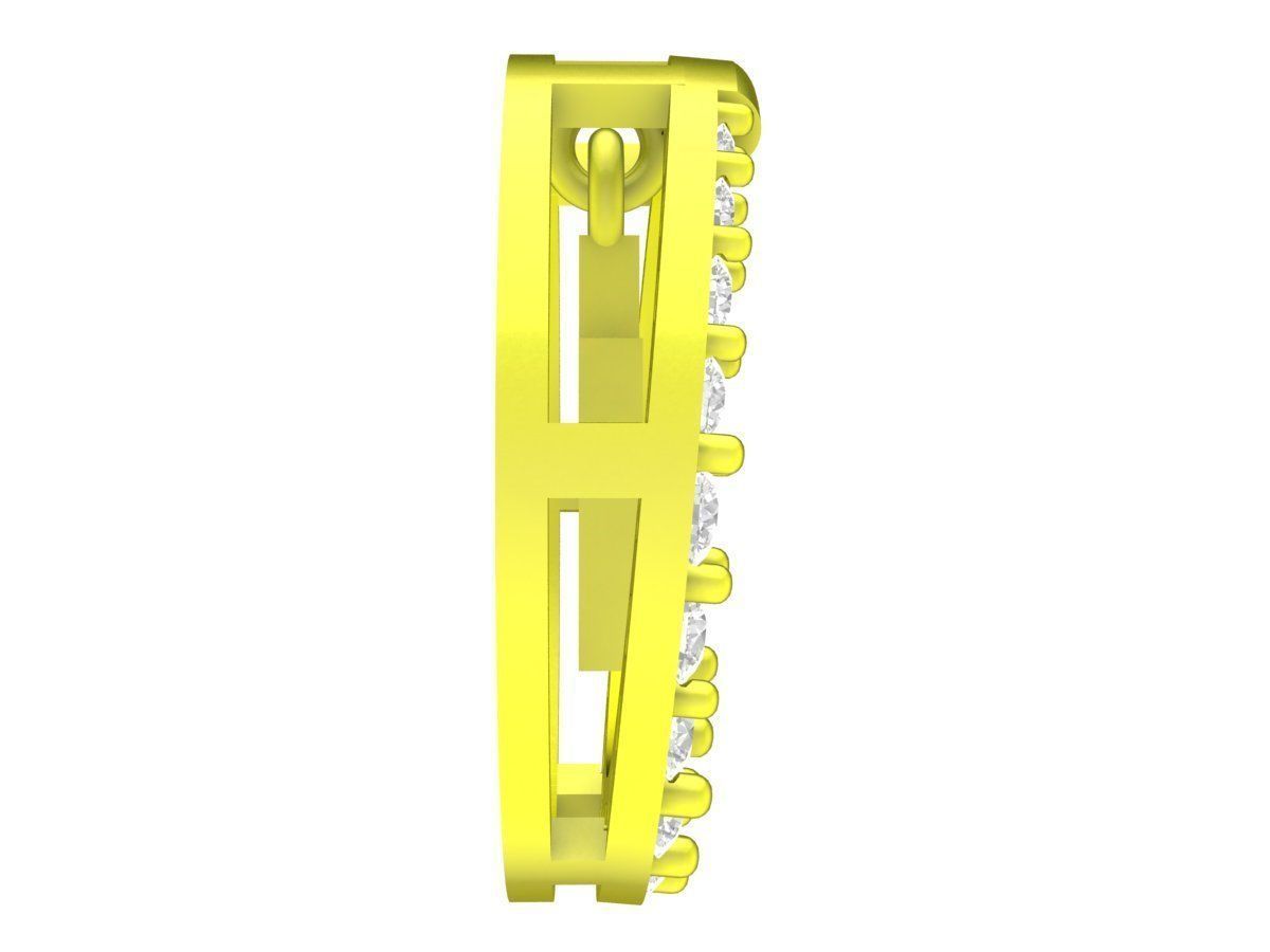 6719 Diamond Cross Pendant 3D print model_3