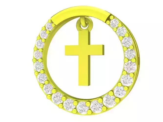 6719 Diamond Cross Pendant
