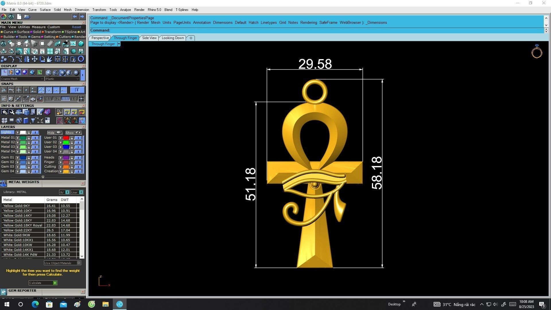 6720 Eye of Horus Pendant 3D print model_6