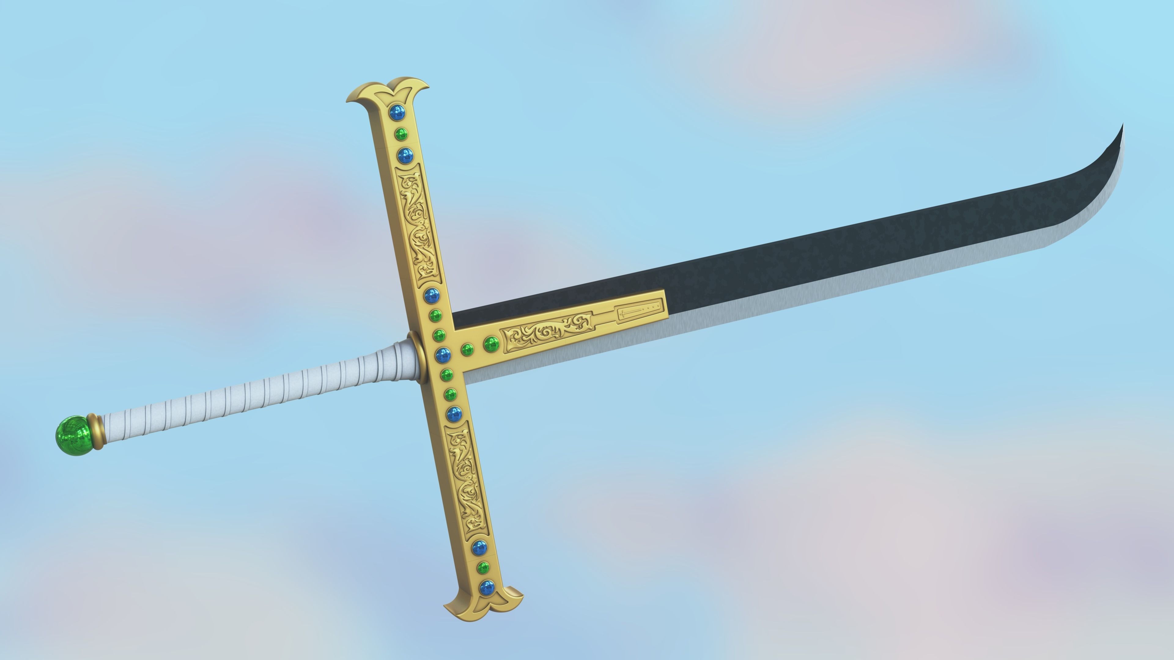 one piece mihawk sword Yoru 3D print model_2