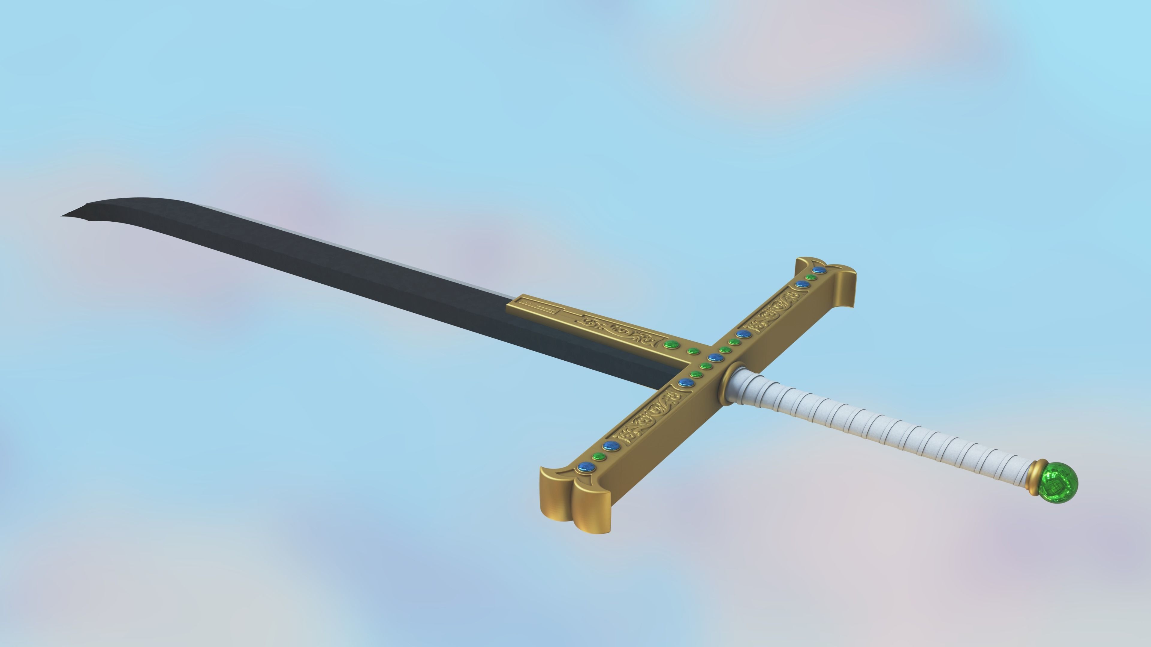 one piece mihawk sword Yoru 3D print model_3