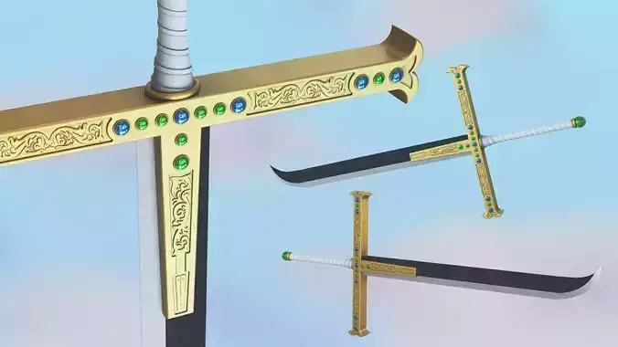 one piece mihawk sword Yoru 3D print model