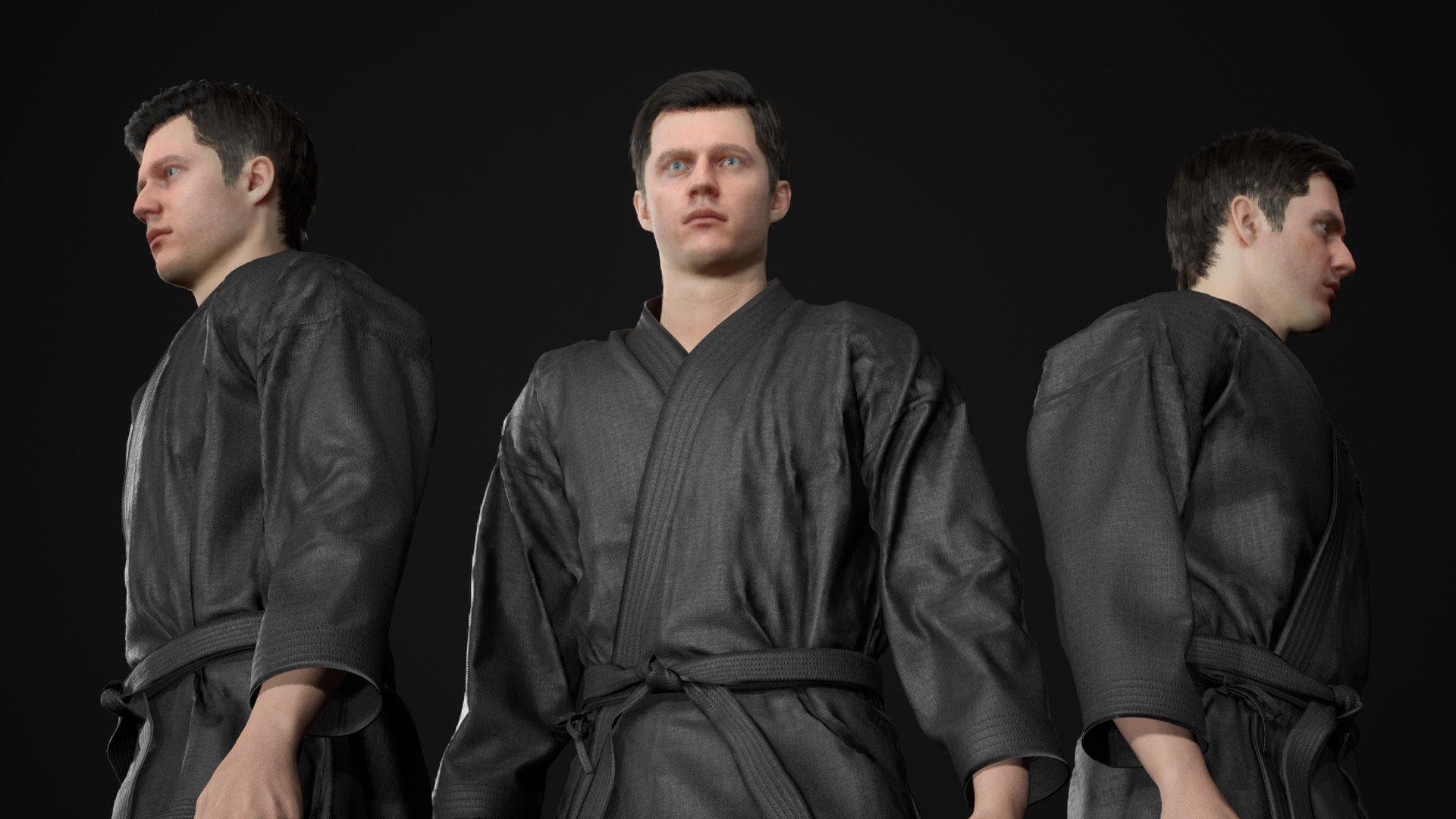 Mens and Womens Martial outfits 3D Model Collection_50