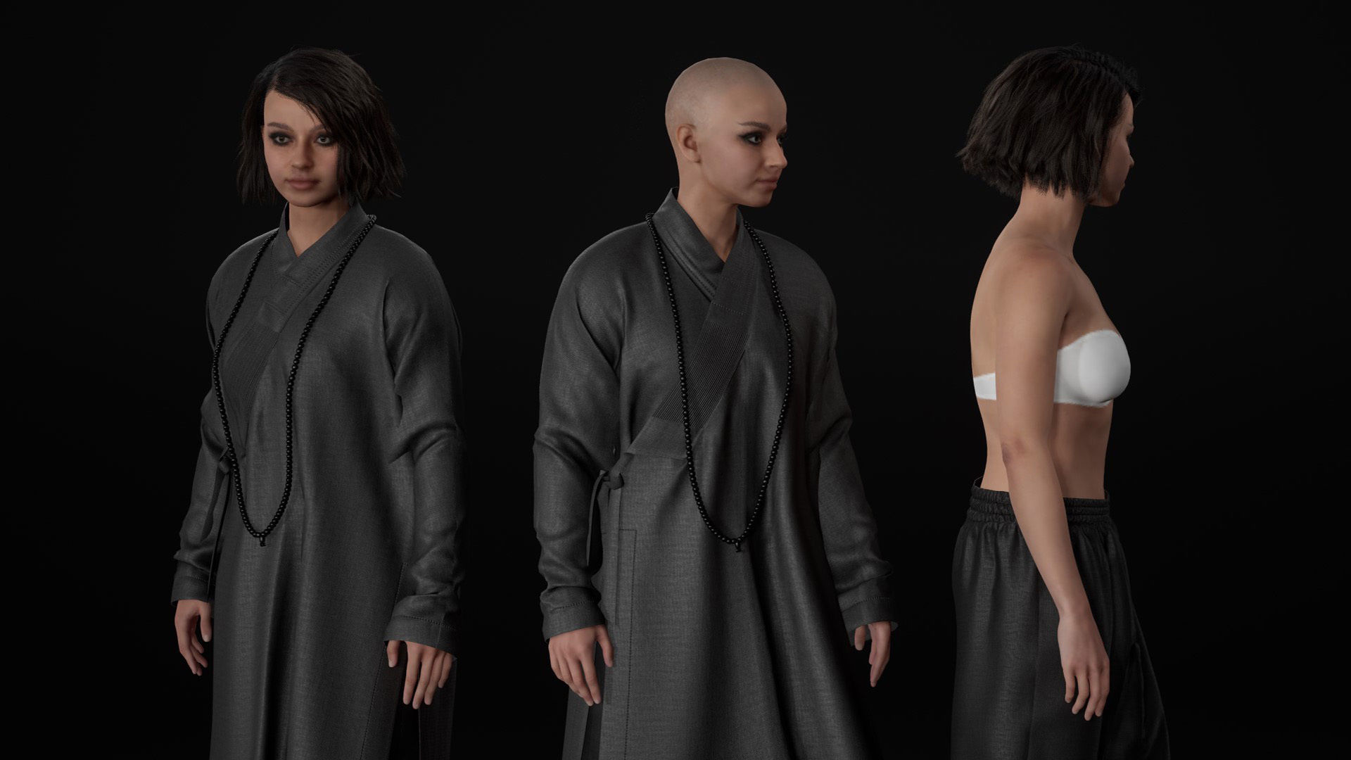 Mens and Womens Martial outfits 3D Model Collection_39