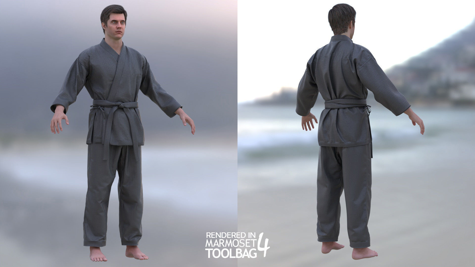 Mens and Womens Martial outfits 3D Model Collection_16