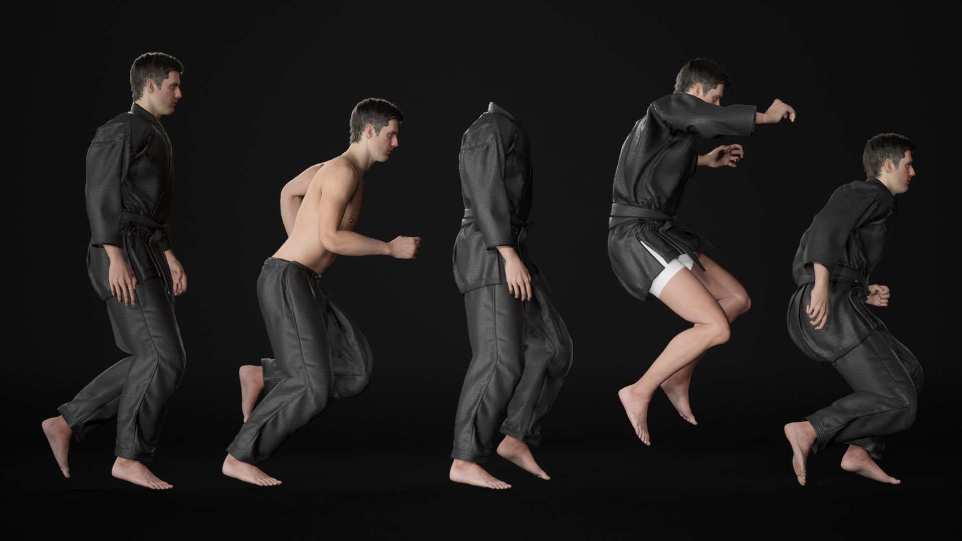 Mens and Womens Martial outfits 3D Model Collection_47