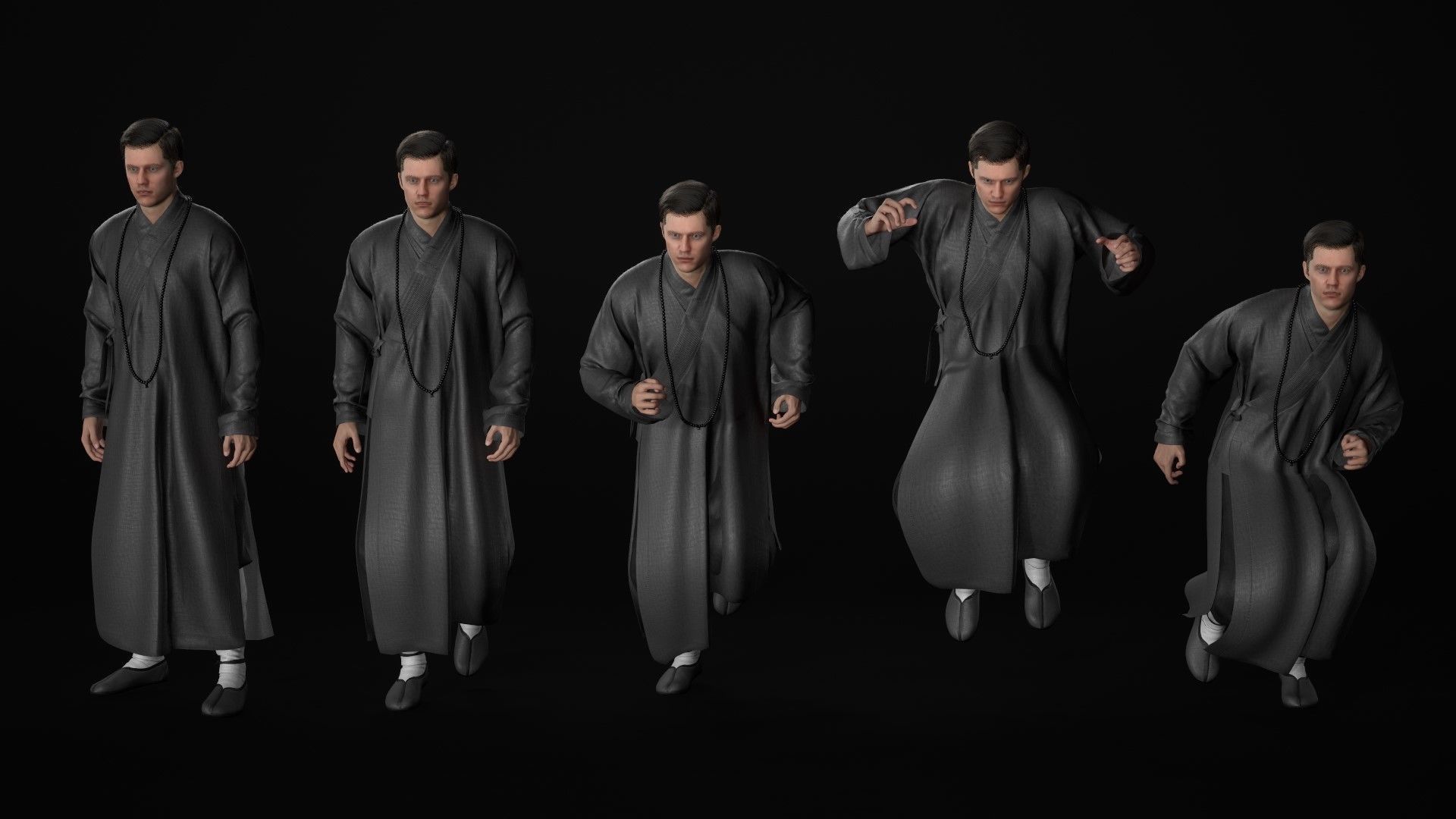 Mens and Womens Martial outfits 3D Model Collection_45