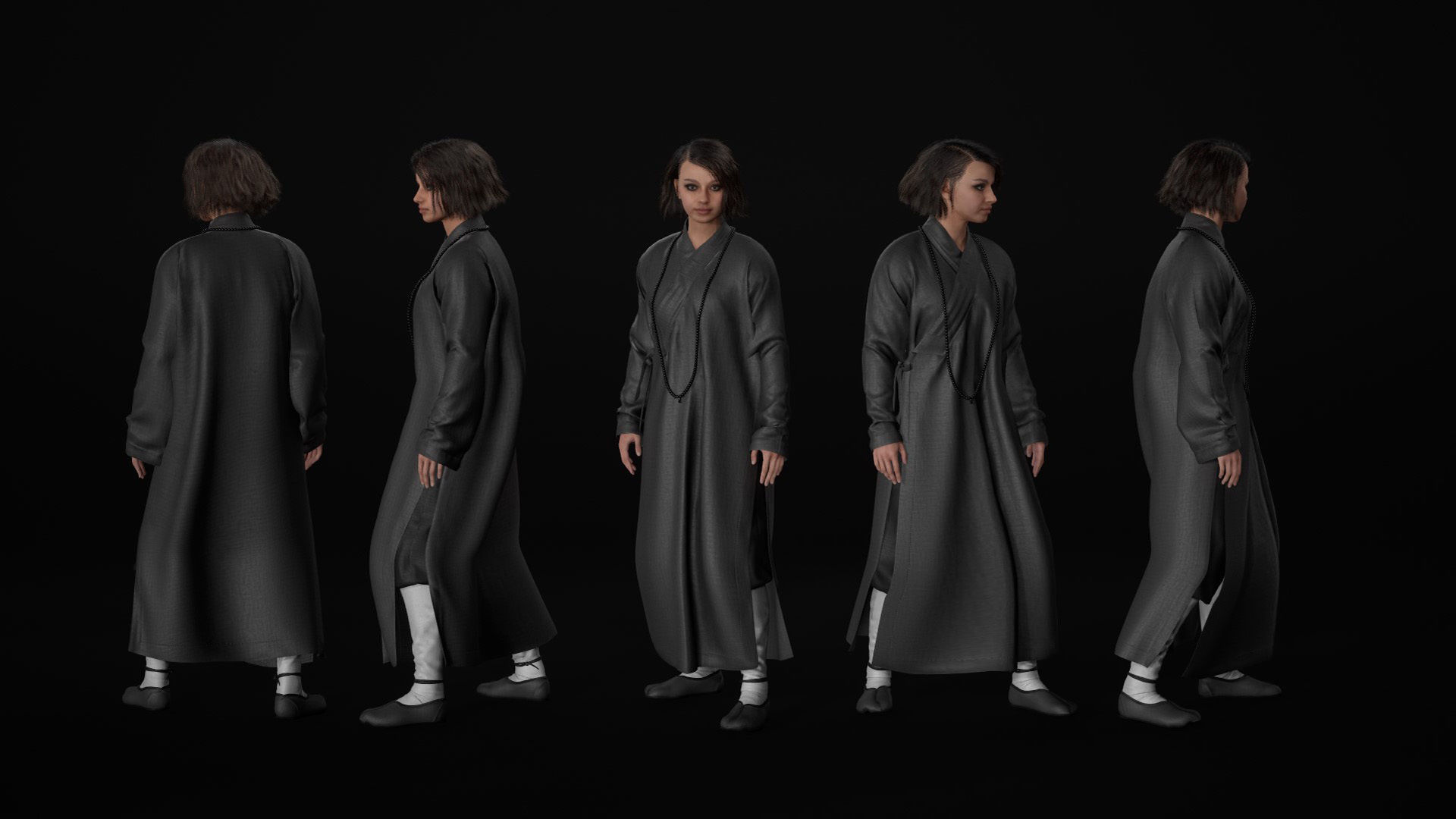 Mens and Womens Martial outfits 3D Model Collection_36