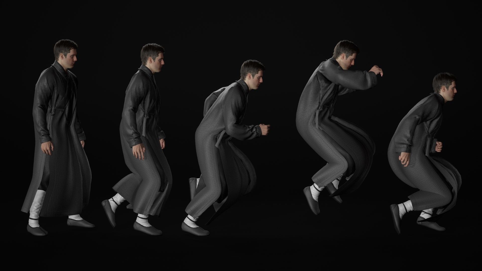 Mens and Womens Martial outfits 3D Model Collection_41