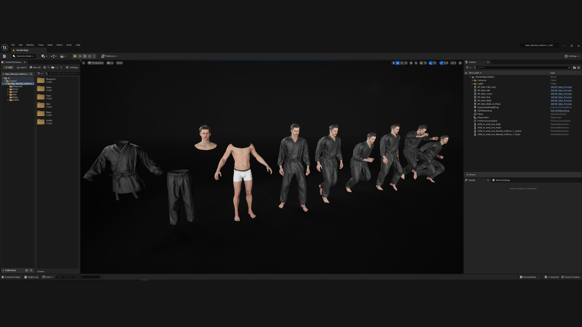 Mens and Womens Martial outfits 3D Model Collection_12