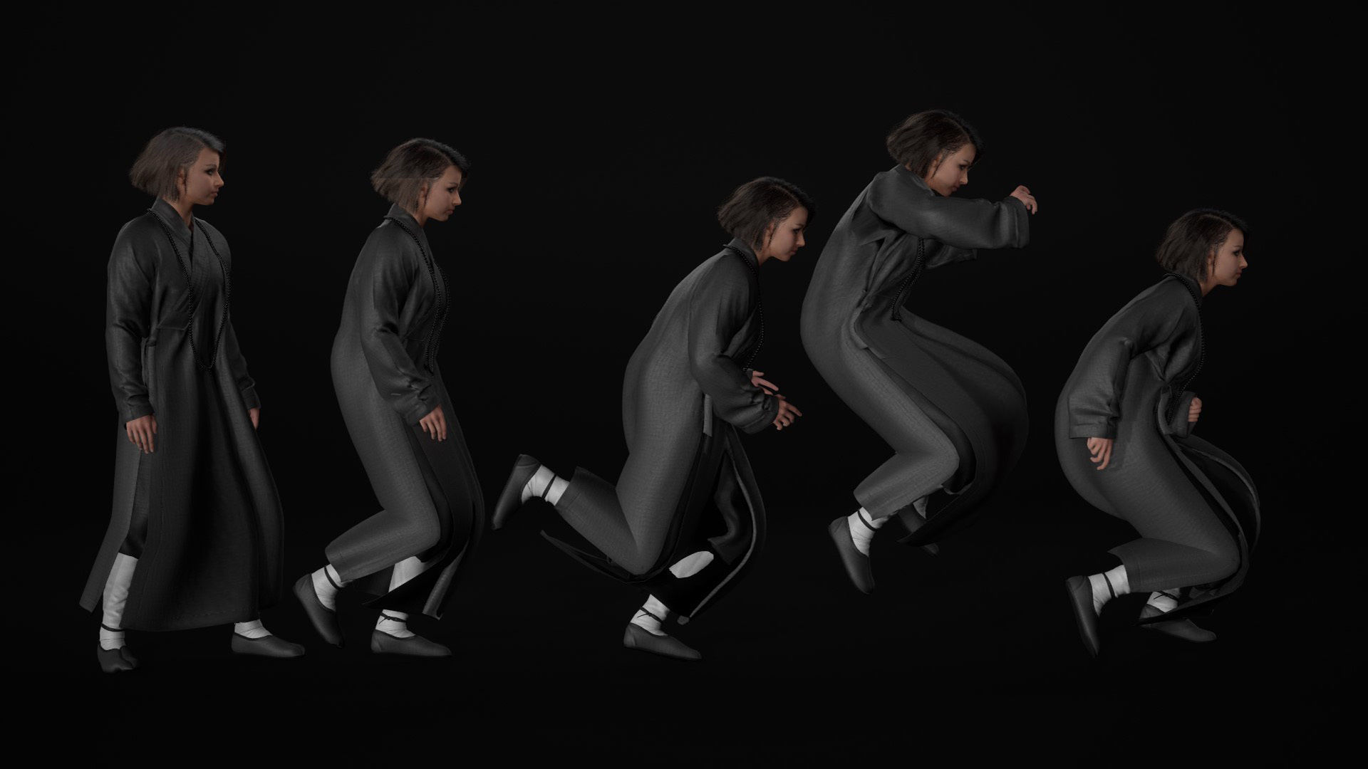 Mens and Womens Martial outfits 3D Model Collection_37