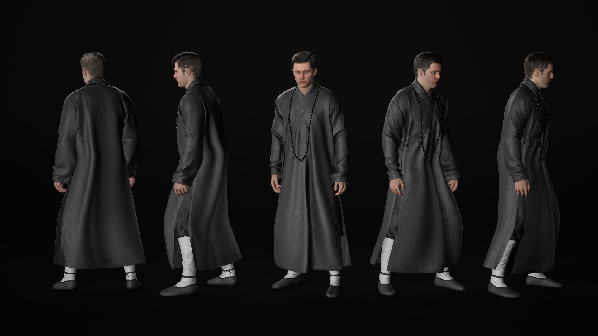 Mens and Womens Martial outfits 3D Model Collection_43