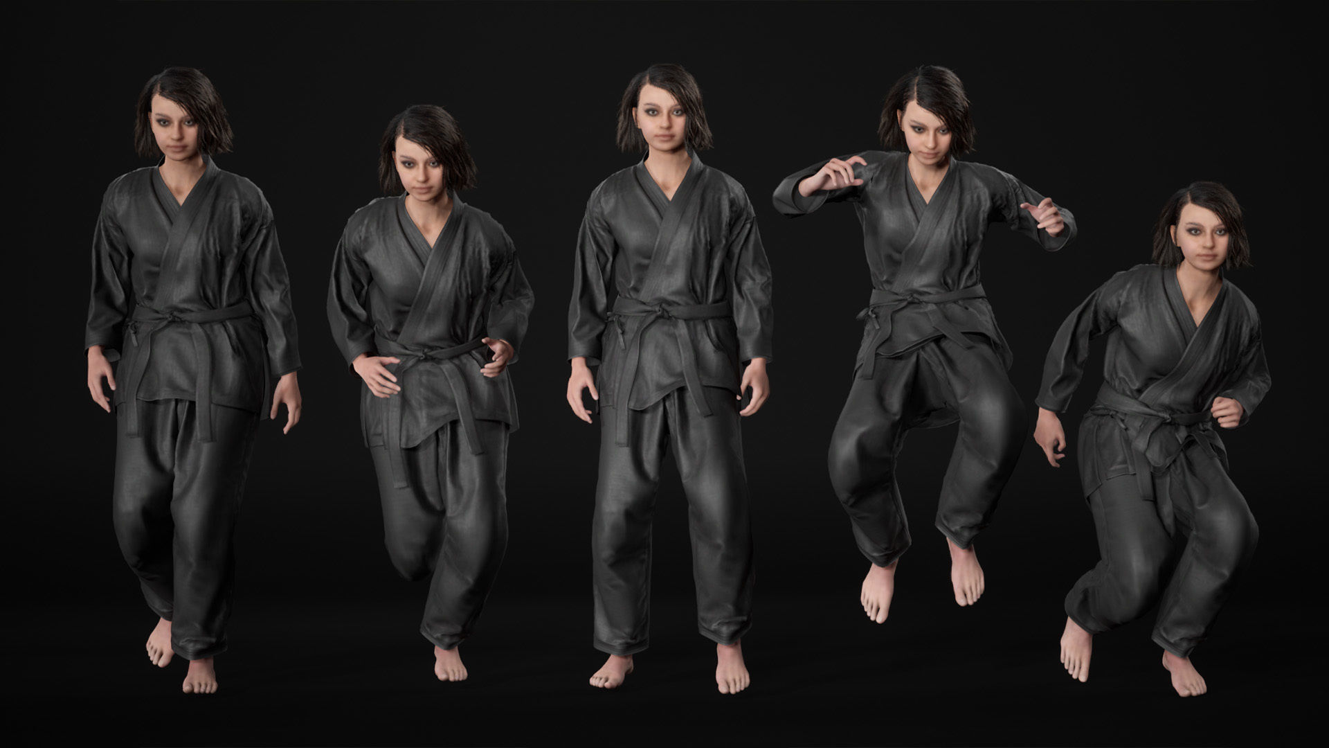 Mens and Womens Martial outfits 3D Model Collection_55