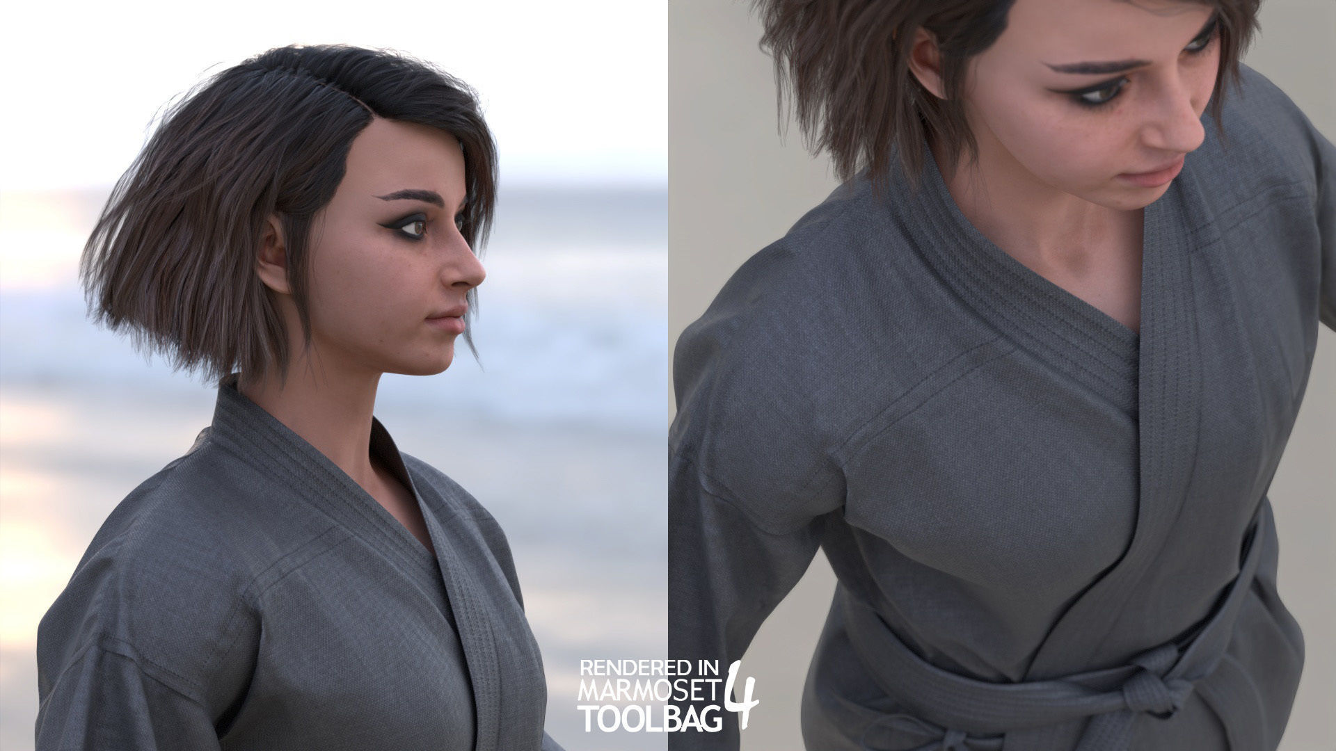 Mens and Womens Martial outfits 3D Model Collection_25