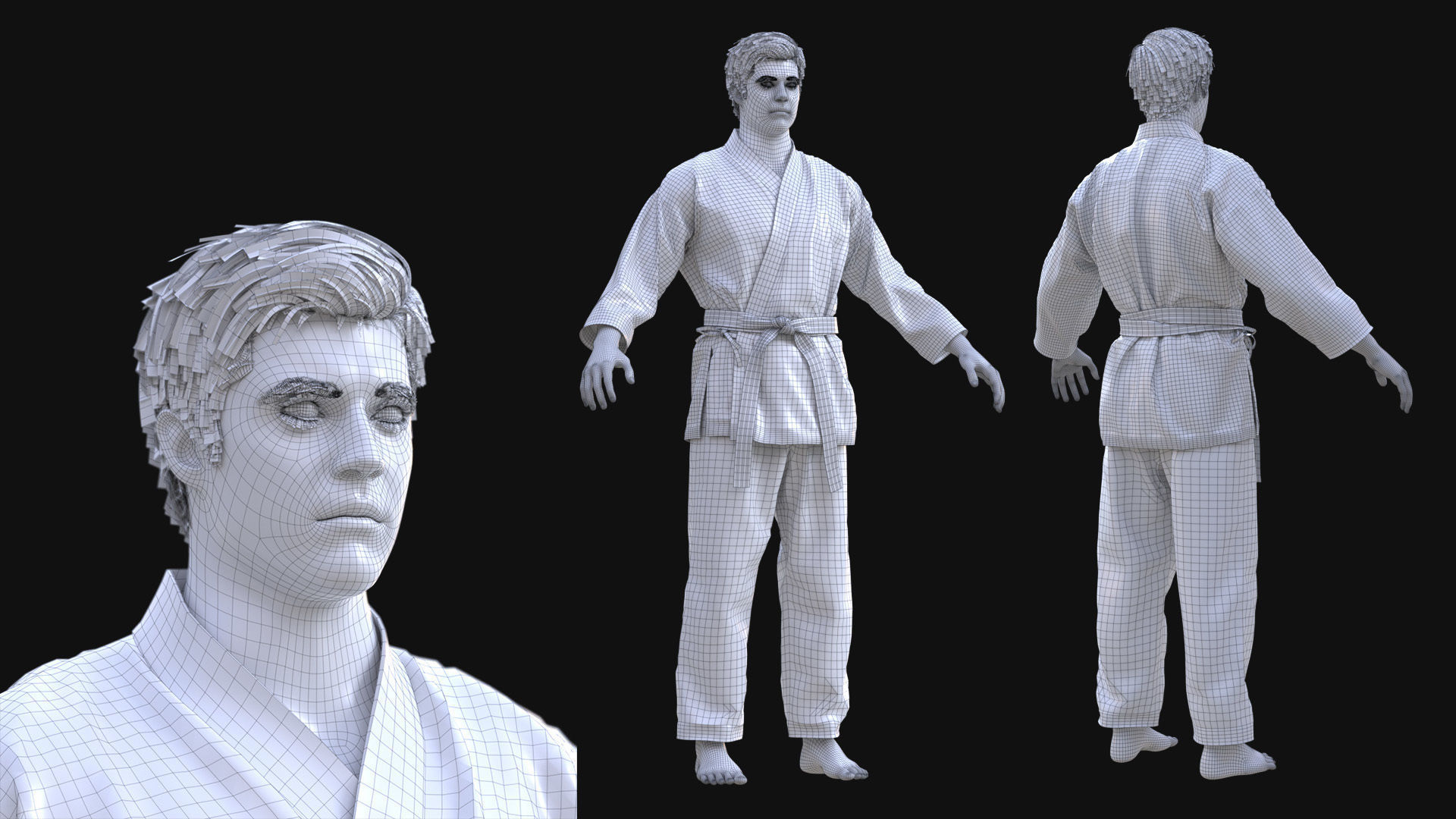 Mens and Womens Martial outfits 3D Model Collection_33