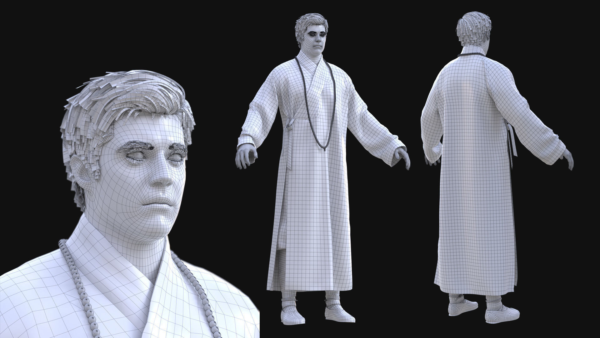 Mens and Womens Martial outfits 3D Model Collection_31