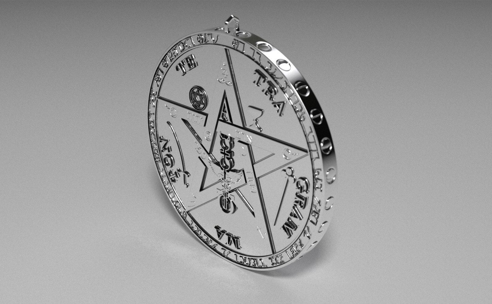 Tetragrammaton Amulet 3D print model_2