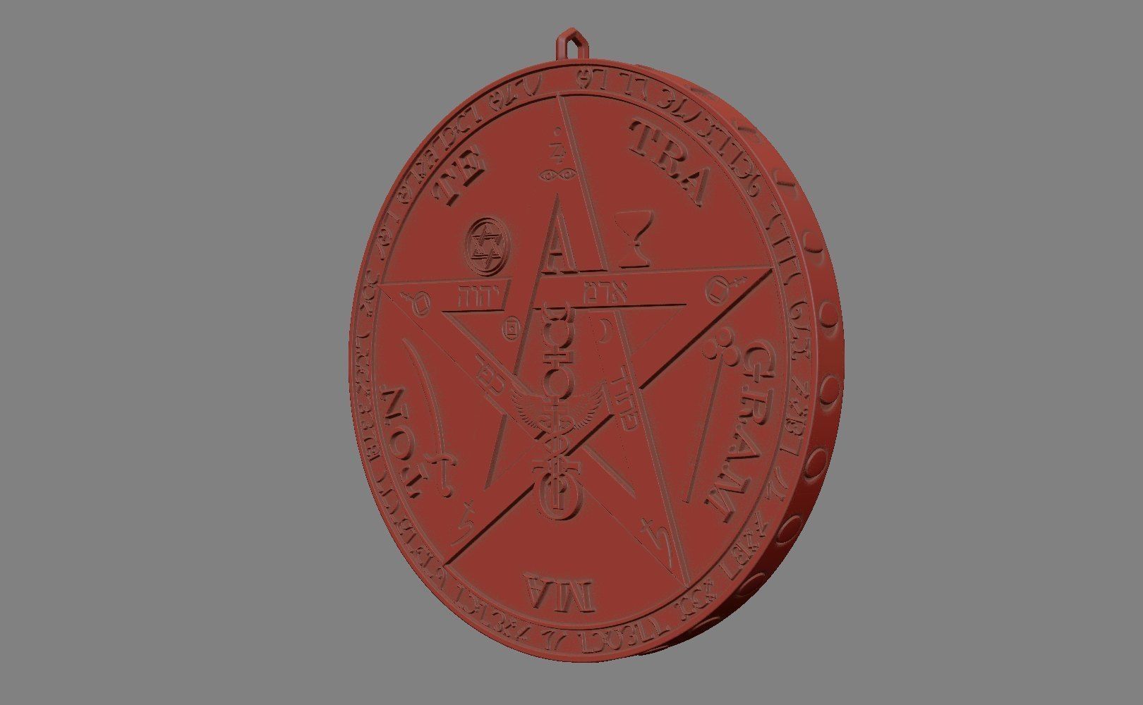 Tetragrammaton Amulet 3D print model_15