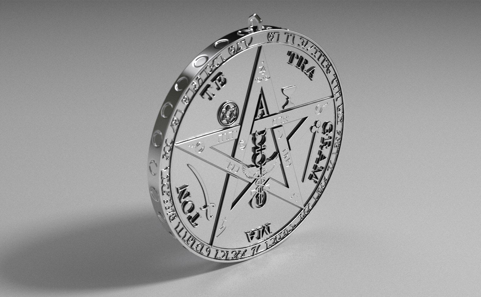 Tetragrammaton Amulet 3D print model_1