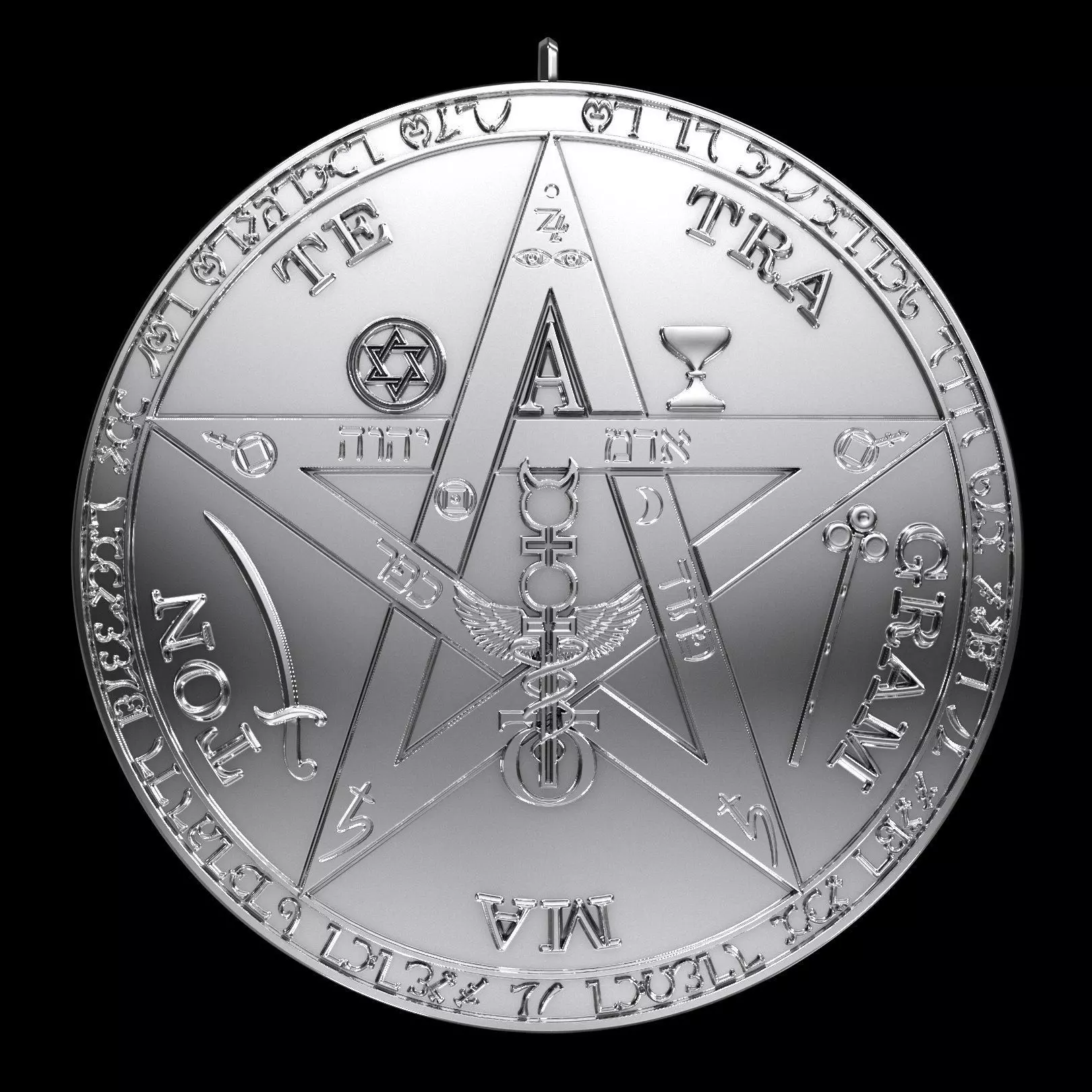 Tetragrammaton Amulet 3D print model_6