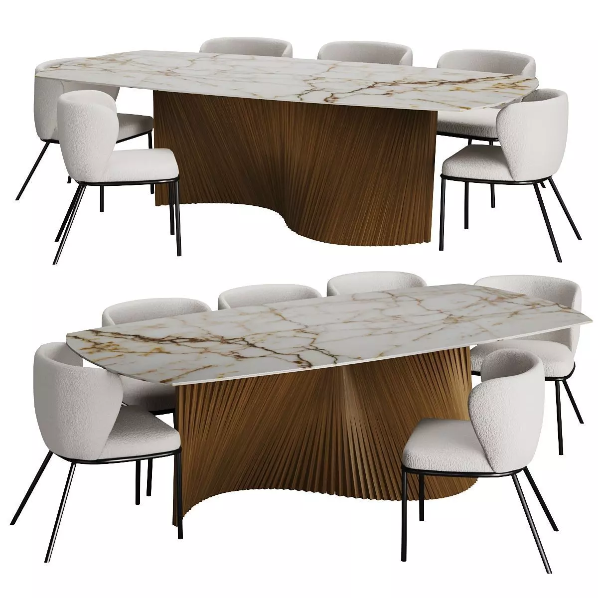 Orbit Dining table Natisa and Ciselia chair 3D model_0