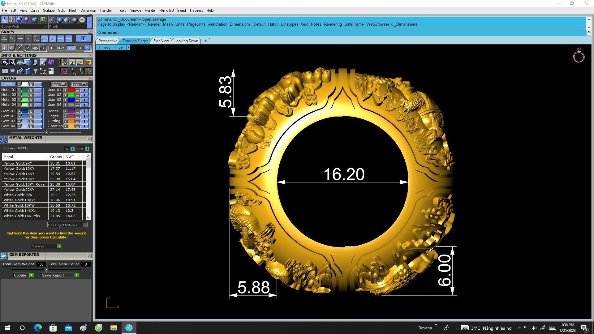 6729 Four Spirits Dragon Unicorn Turtle Phoneix Men Ring  3D print model_6