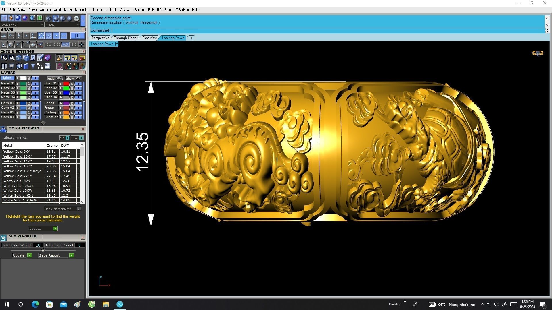 6729 Four Spirits Dragon Unicorn Turtle Phoneix Men Ring  3D print model_5