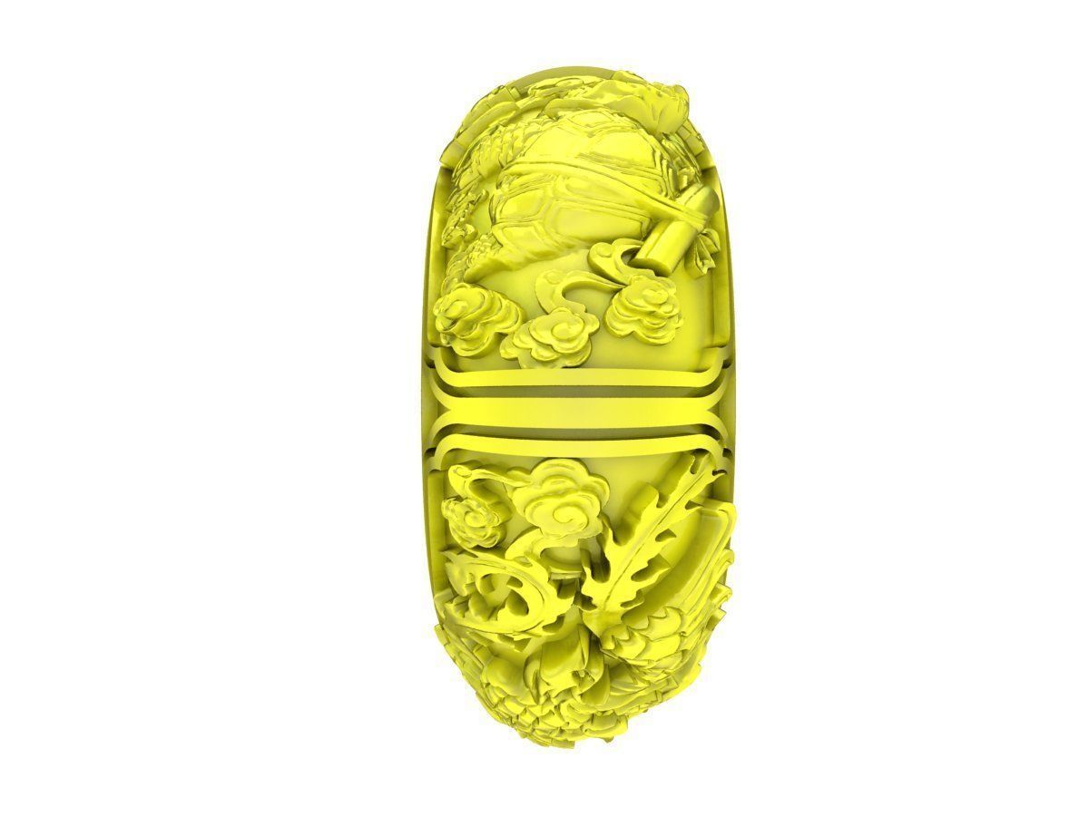 6729 Four Spirits Dragon Unicorn Turtle Phoneix Men Ring  3D print model_4