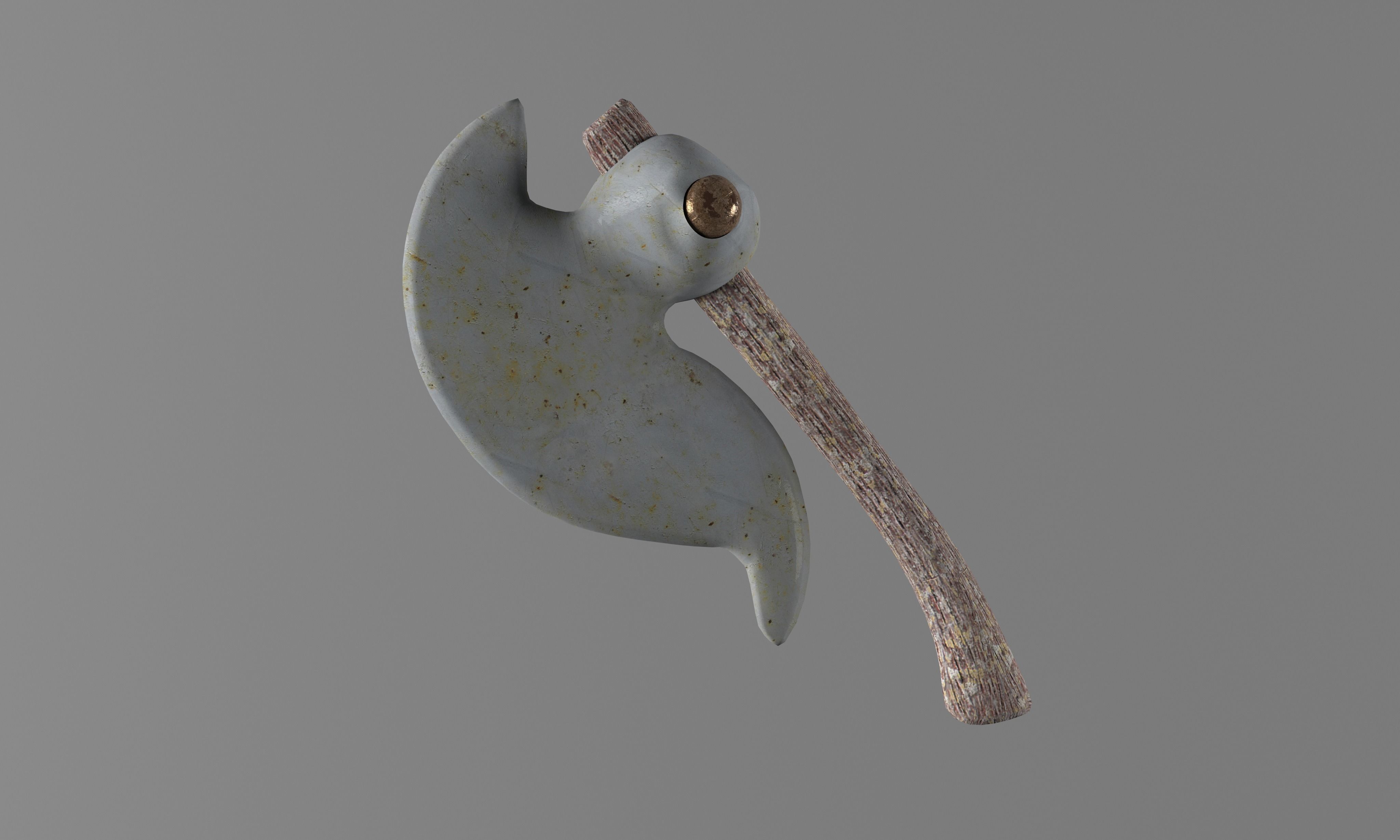 War Axe Low-poly 3D model_6