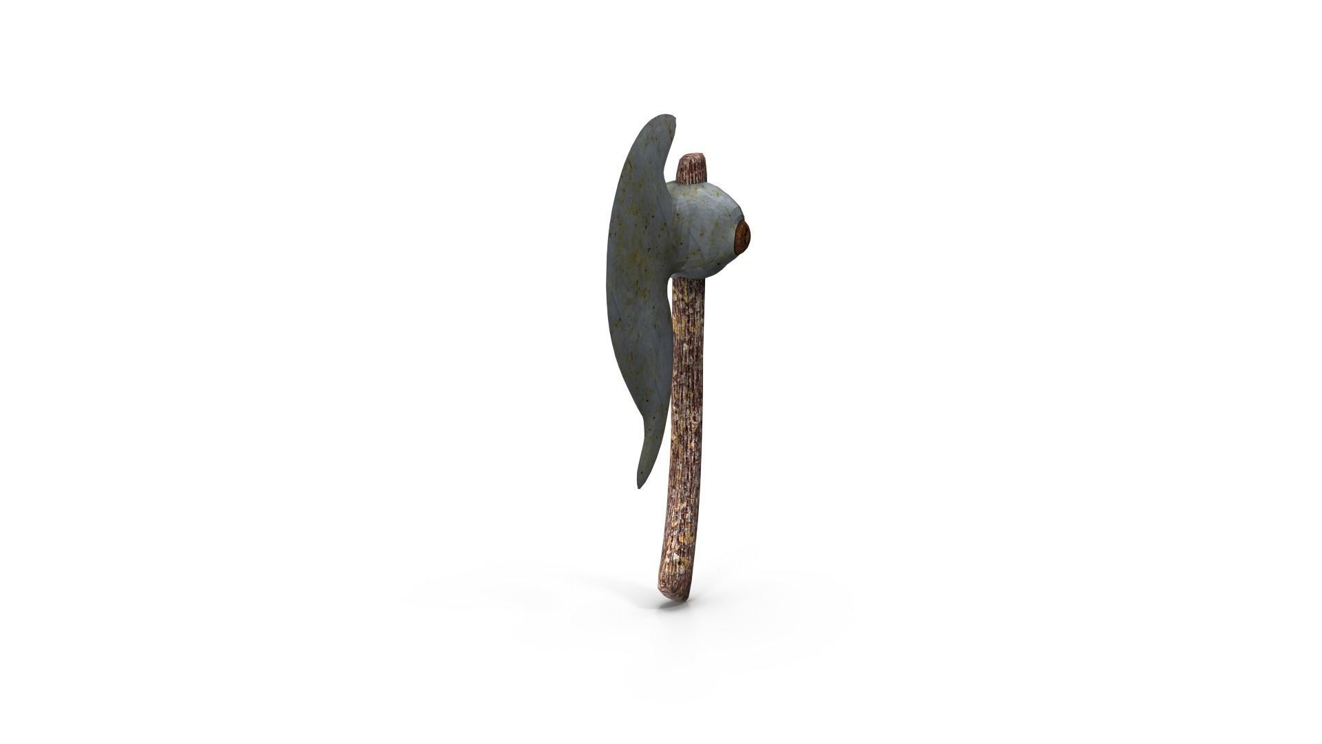 War Axe Low-poly 3D model_5