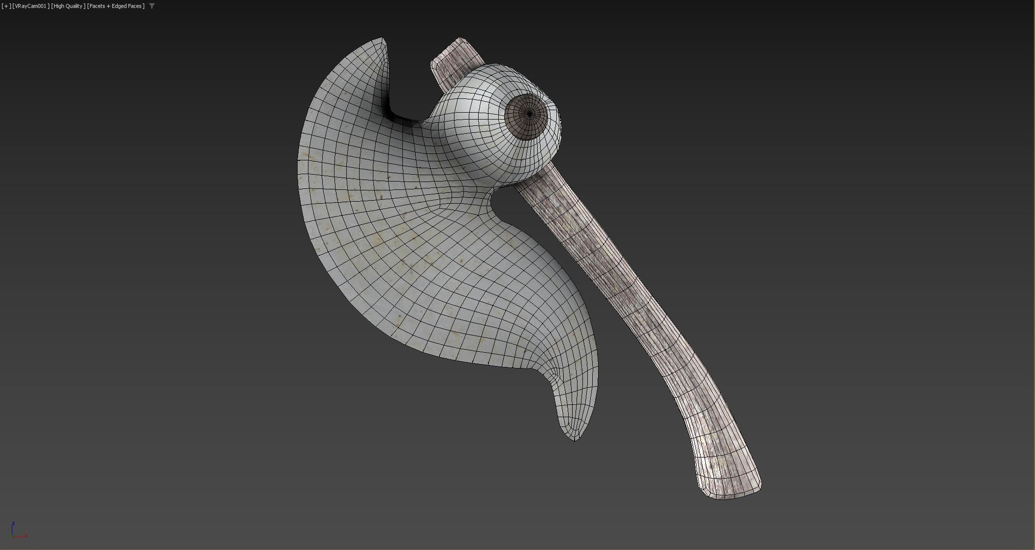 War Axe Low-poly 3D model_13