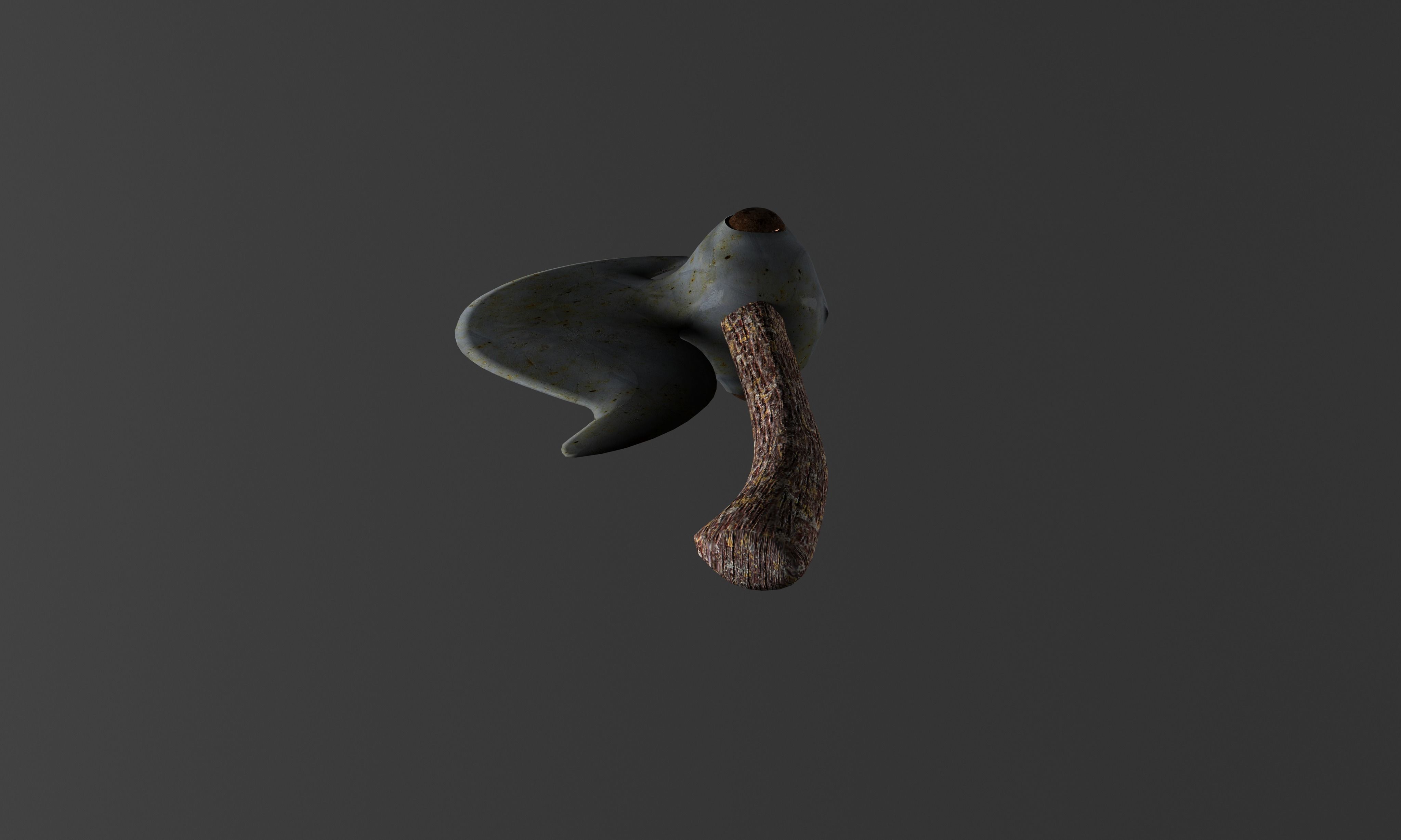 War Axe Low-poly 3D model_17