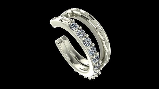Diamond Earring 4  STL Jewelry Model for 3D Printing Projects 3D print model