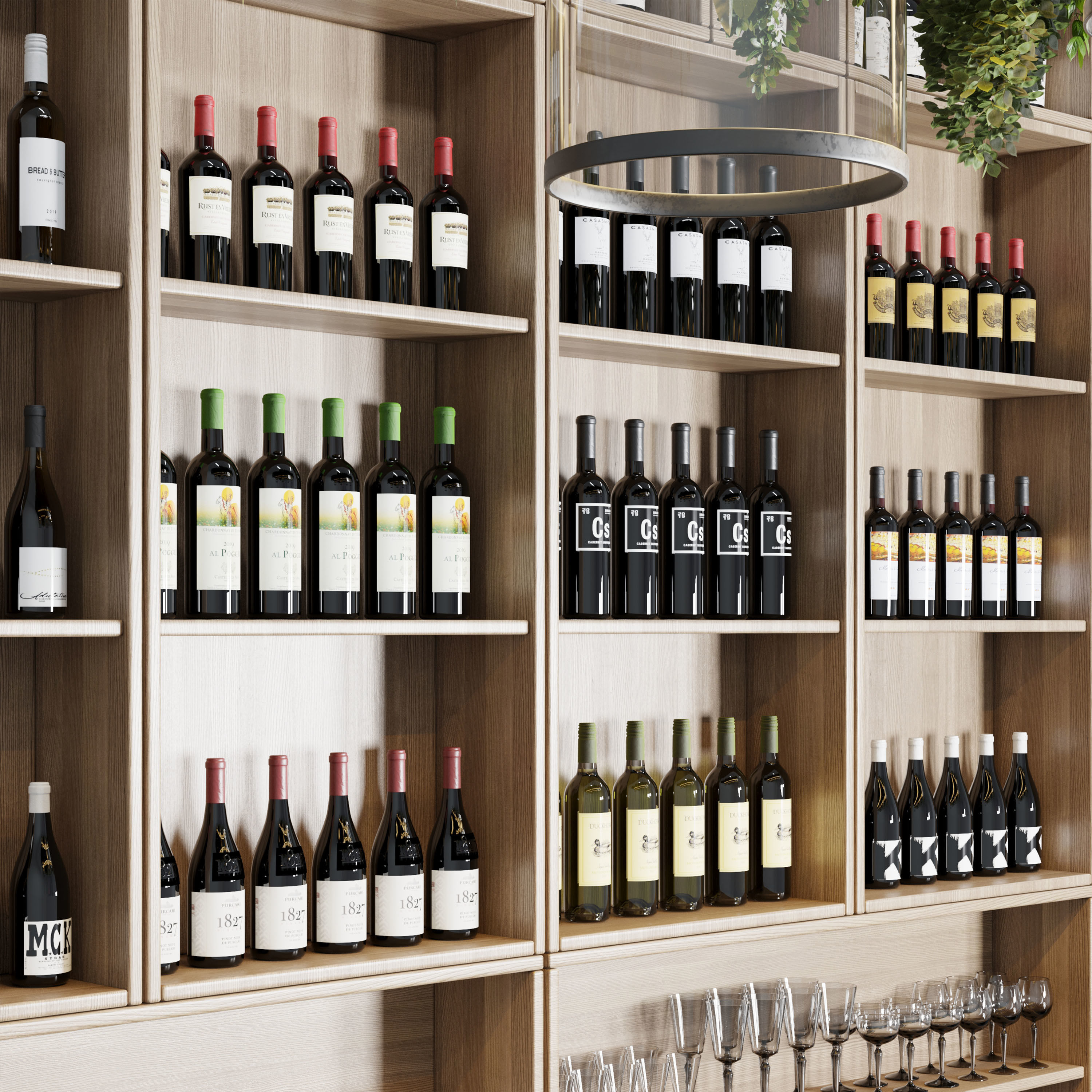 Reception Desk for Restaurant and Caffe with cabinet Low-poly 3D model_4