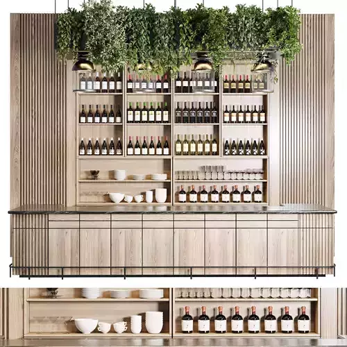 Reception Desk for Restaurant and Caffe with cabinet