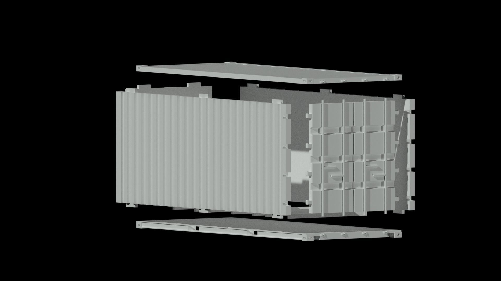 20ft shipping container 3D print model_5