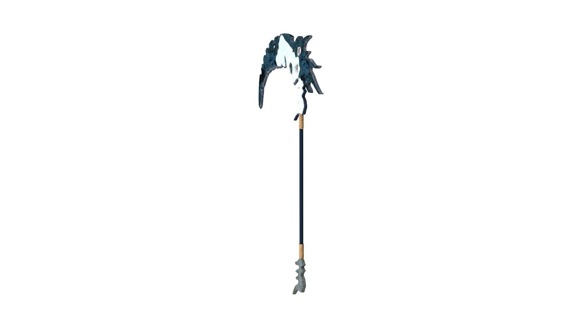 Scythe Low-poly 3D model_10