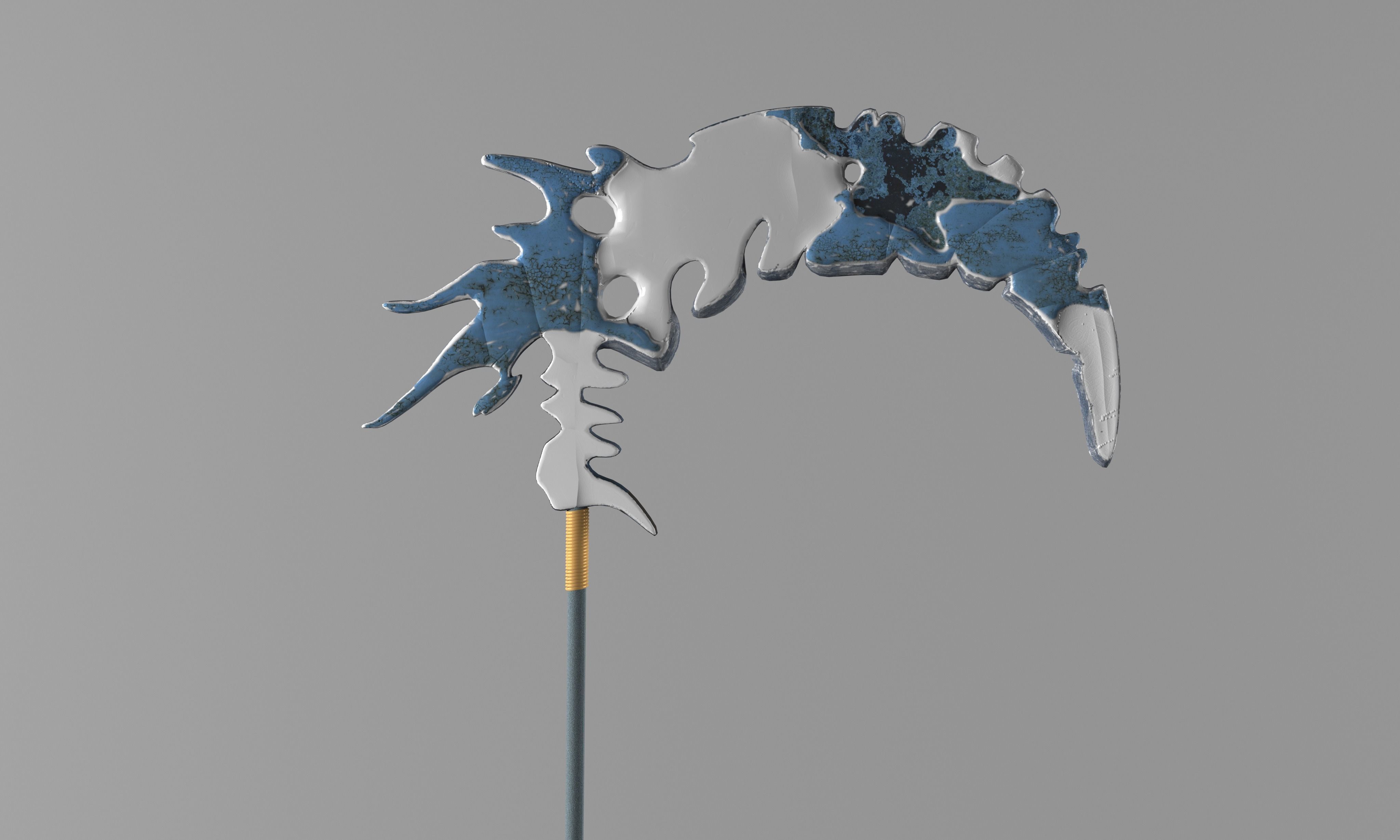 Scythe Low-poly 3D model_8