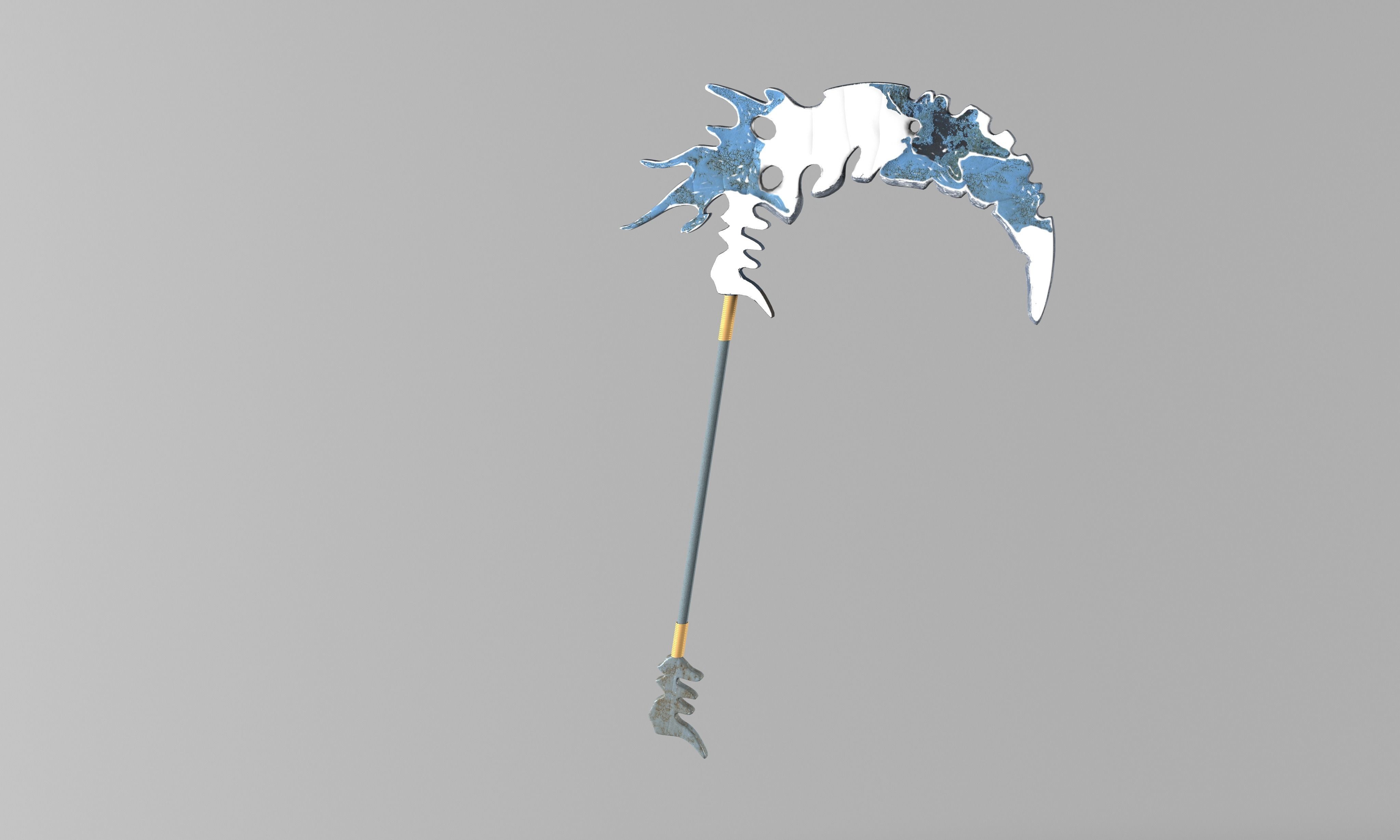 Scythe Low-poly 3D model_19