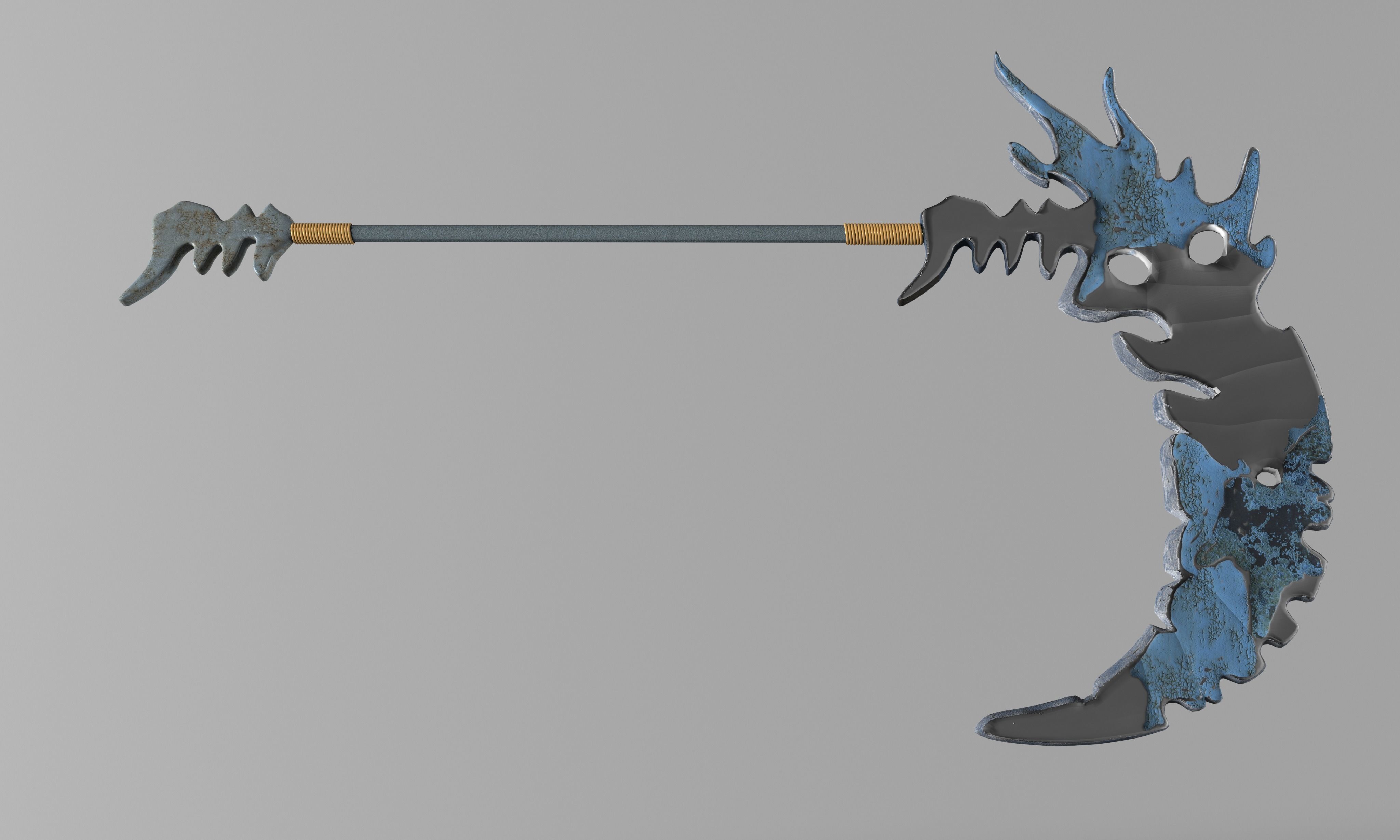 Scythe Low-poly 3D model_5